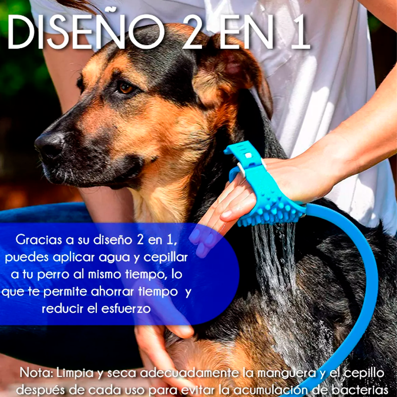 MANGUERA CEPILLO PARA BAÑO DE MASCOTAS