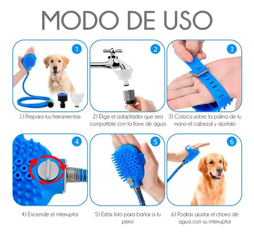 MANGUERA CEPILLO PARA BAÑO DE MASCOTAS